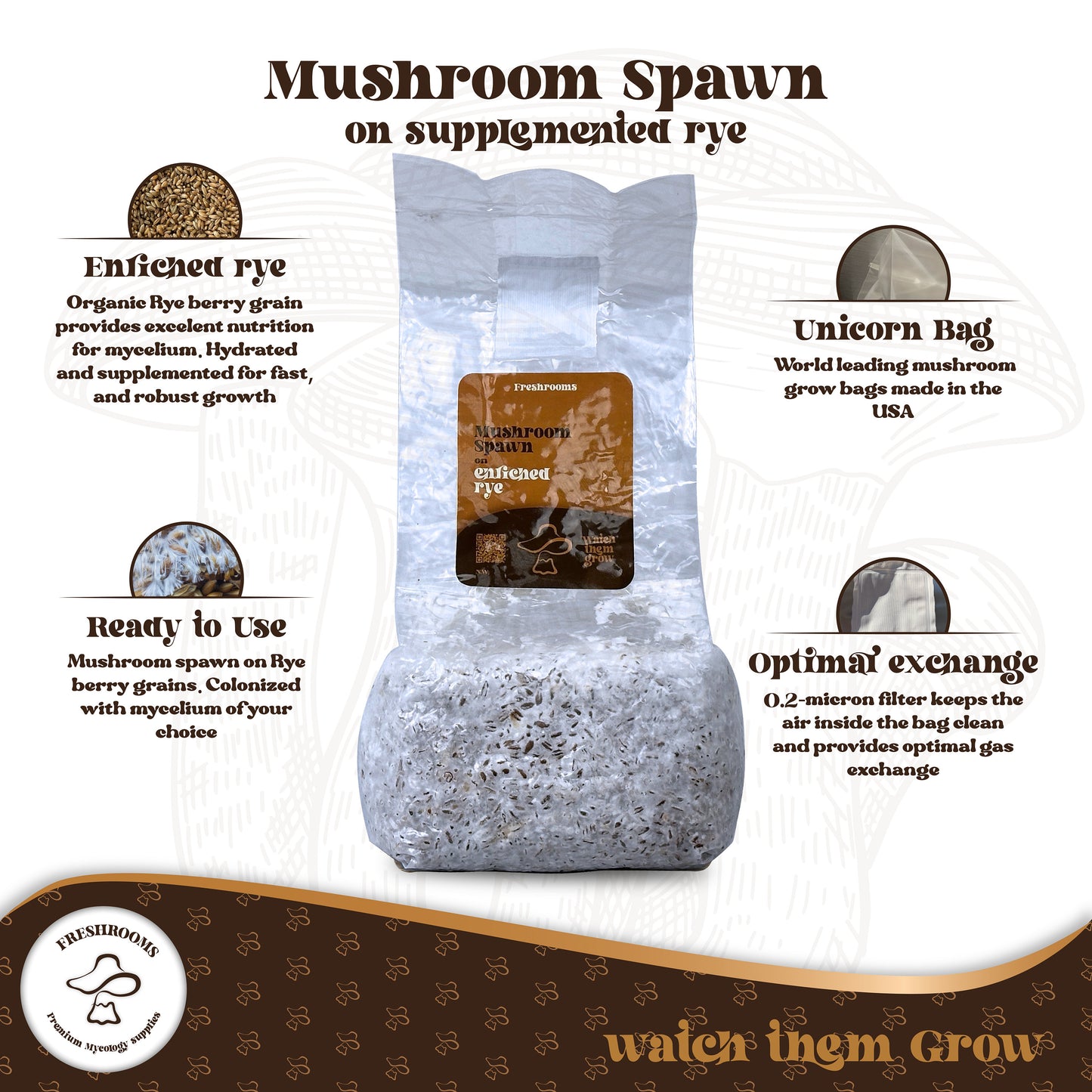 Fully Colonized Mushroom Spawn Bag – Ready-to-Use Grain Spawn for DIY Cultivation